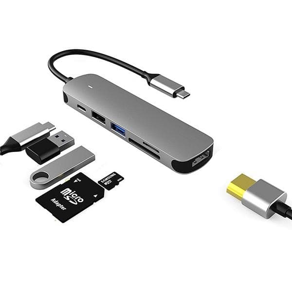 6in1 60W USB Type C Hub With 4K HDMI, 2 USB Ports SD/TF Card Reader USB C Adapter Dock for MacBook Air/Pro/Chromebook/Type C Laptops 6in1 60W USB Type C Hub With 4K HDMI, 2 USB Ports SD/TF Card Reader USB C Adapter Dock for MacBook Air/Pro/Chromebook/Type C Laptops